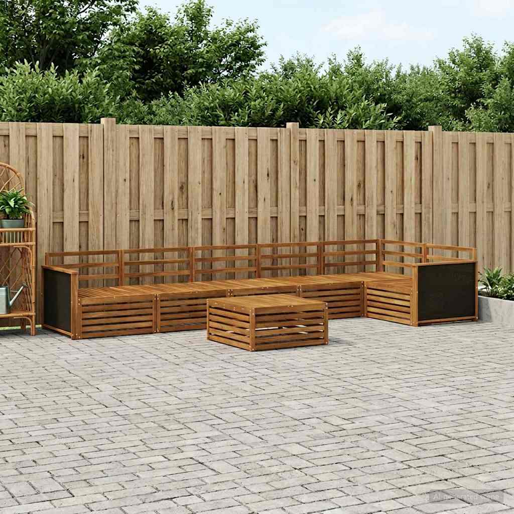 vidaXL Zestaw sof na zewnątrz 7 pcs naturalny 79 x 79 x 37 cm