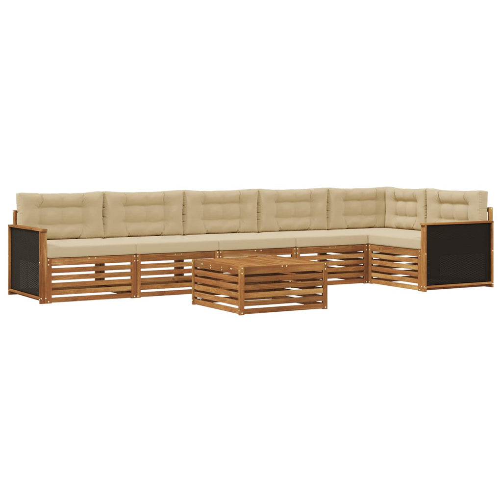 vidaXL Zestaw sof na zewnątrz 7 pcs Naturalny i Beżowy 79 x 79 x 37 cm