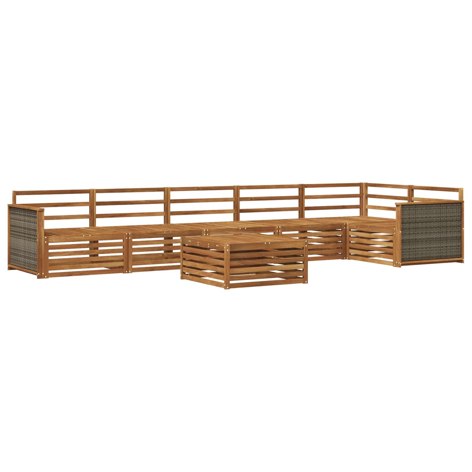 vidaXL Zestaw sof na zewnątrz 7 pcs naturalny Lite Drewno Akacji