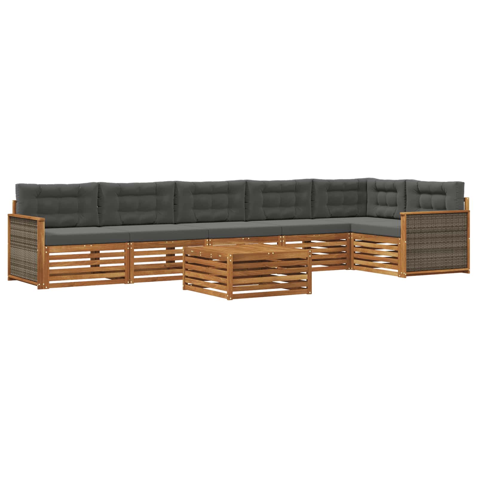 vidaXL Zestaw sof na zewnątrz z poduszką 7 pcs Naturalny i Antracytowy