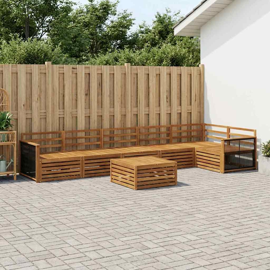vidaXL Zestaw sof na zewnątrz 7 pcs naturalny Lite Drewno Akacji