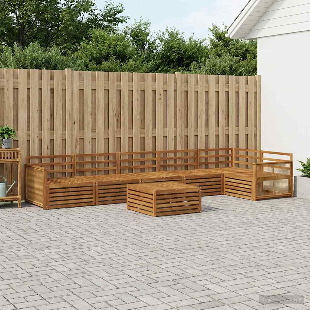 vidaXL Zestaw sof na zewnątrz 7 pcs naturalny Lite Drewno Akacji