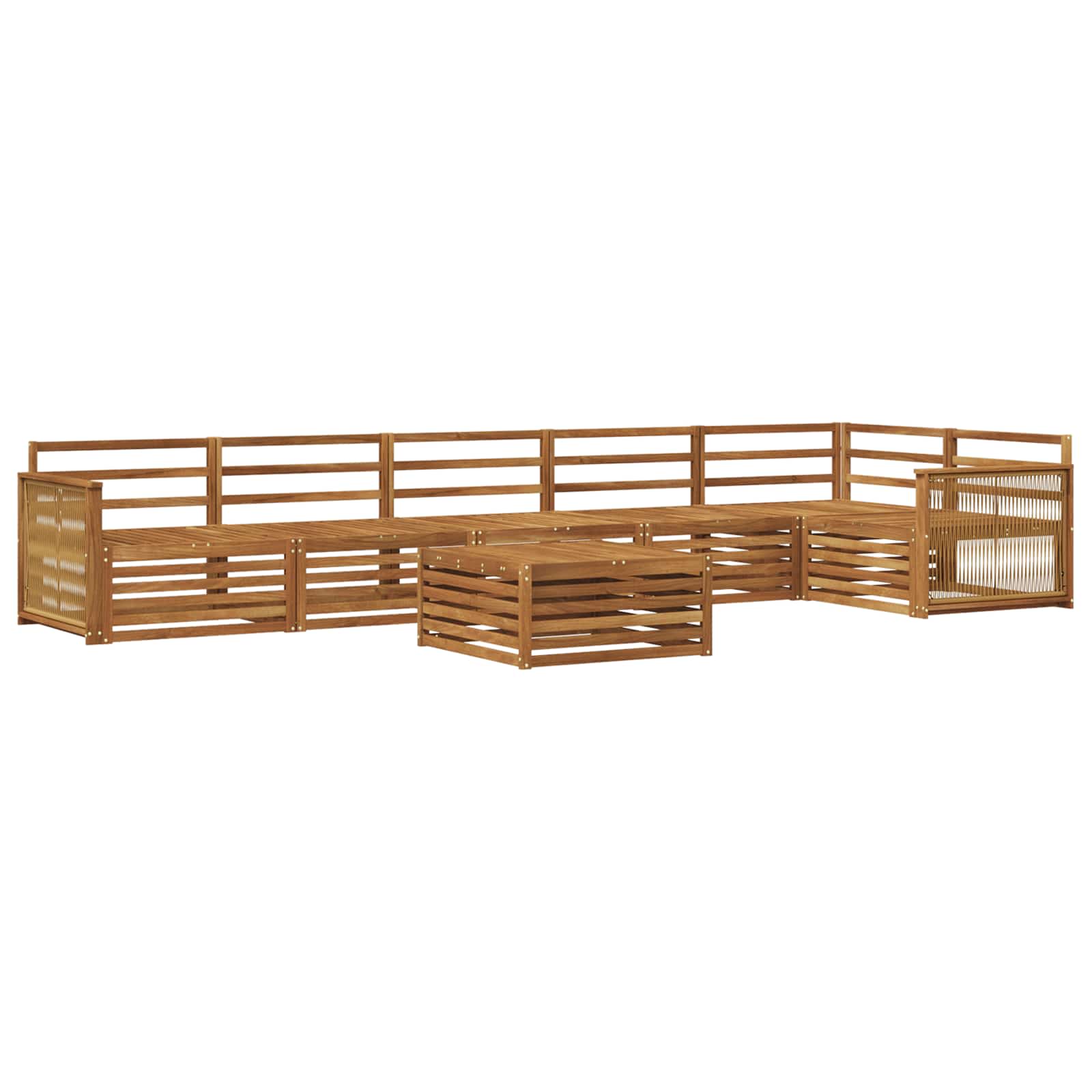 vidaXL Zestaw sof na zewnątrz 7 pcs naturalny Lite Drewno Akacji