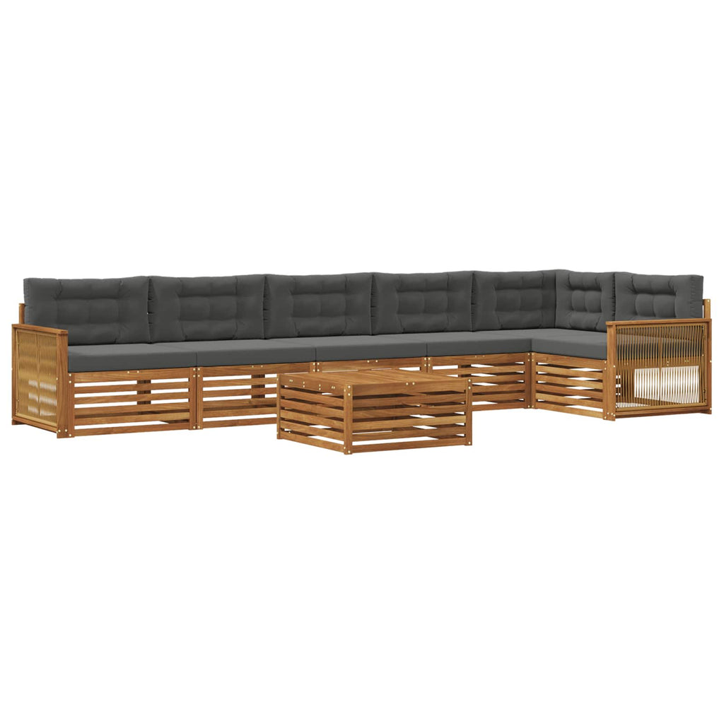 vidaXL Zestaw sof na zewnątrz z poduszką 7 pcs Naturalny i Antracytowy
