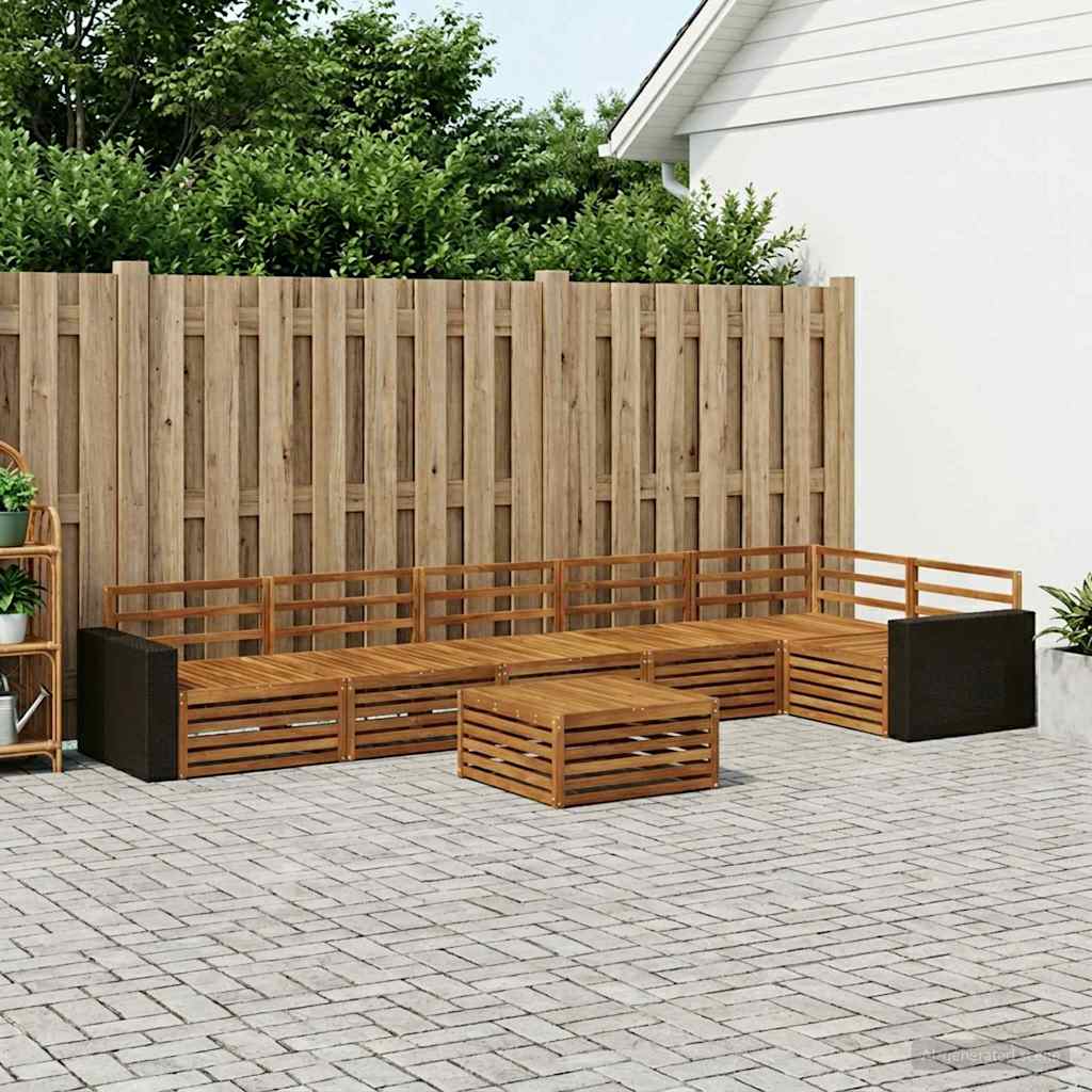 vidaXL Zestaw sof na zewnątrz 7 pcs naturalny 79 x 79 x 37 cm
