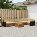 vidaXL Zestaw sof na zewnątrz 7 pcs Naturalny i Beżowy 79 x 79 x 37 cm