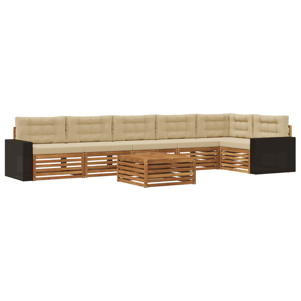 vidaXL Zestaw sof na zewnątrz 7 pcs Naturalny i Beżowy 79 x 79 x 37 cm