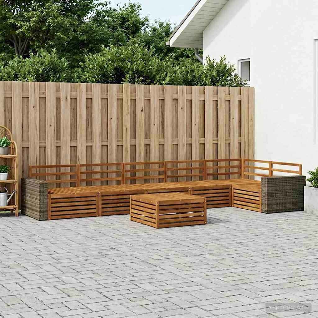 vidaXL Zestaw sof na zewnątrz 7 pcs naturalny 79 x 79 x 37 cm