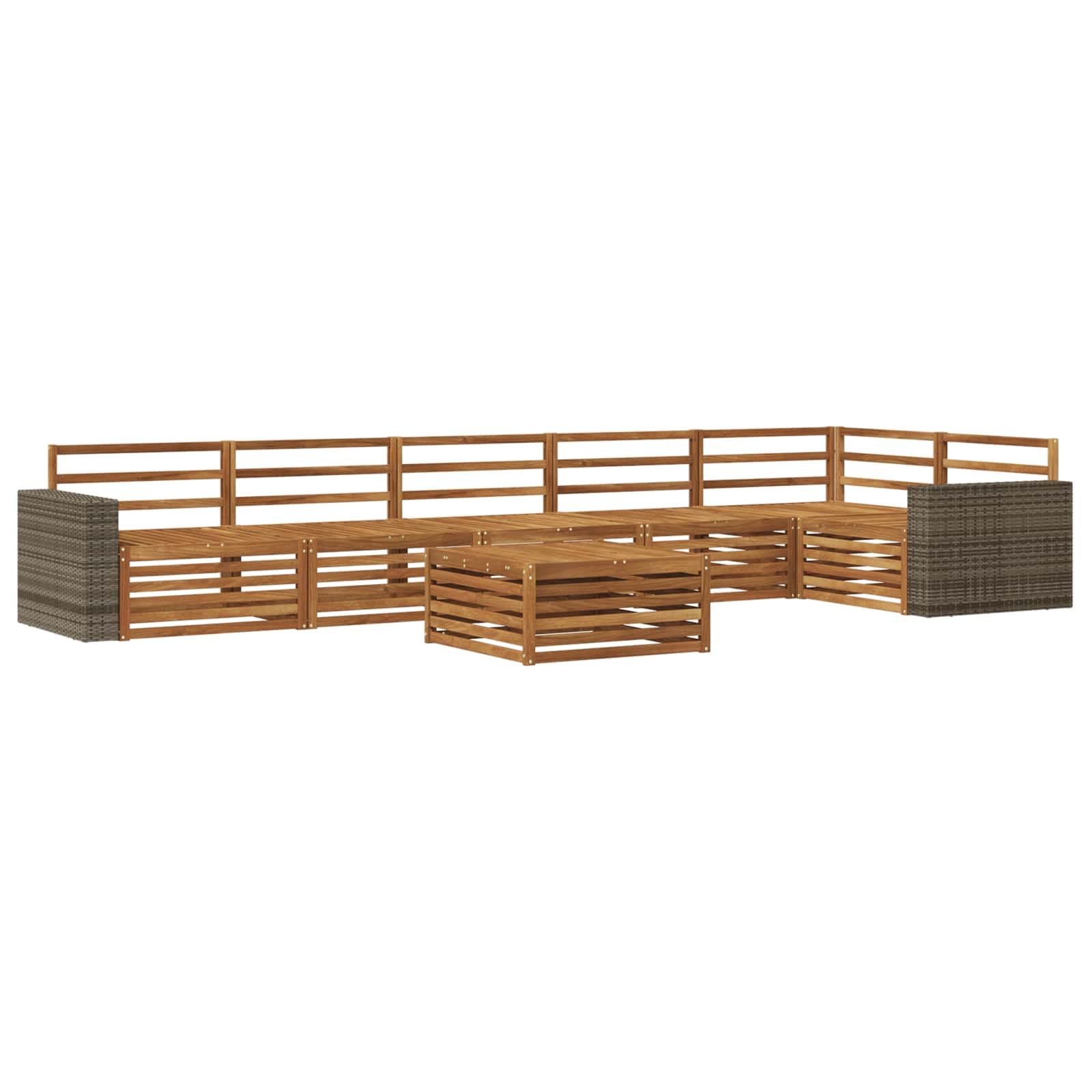 vidaXL Zestaw sof na zewnątrz 7 pcs naturalny 79 x 79 x 37 cm