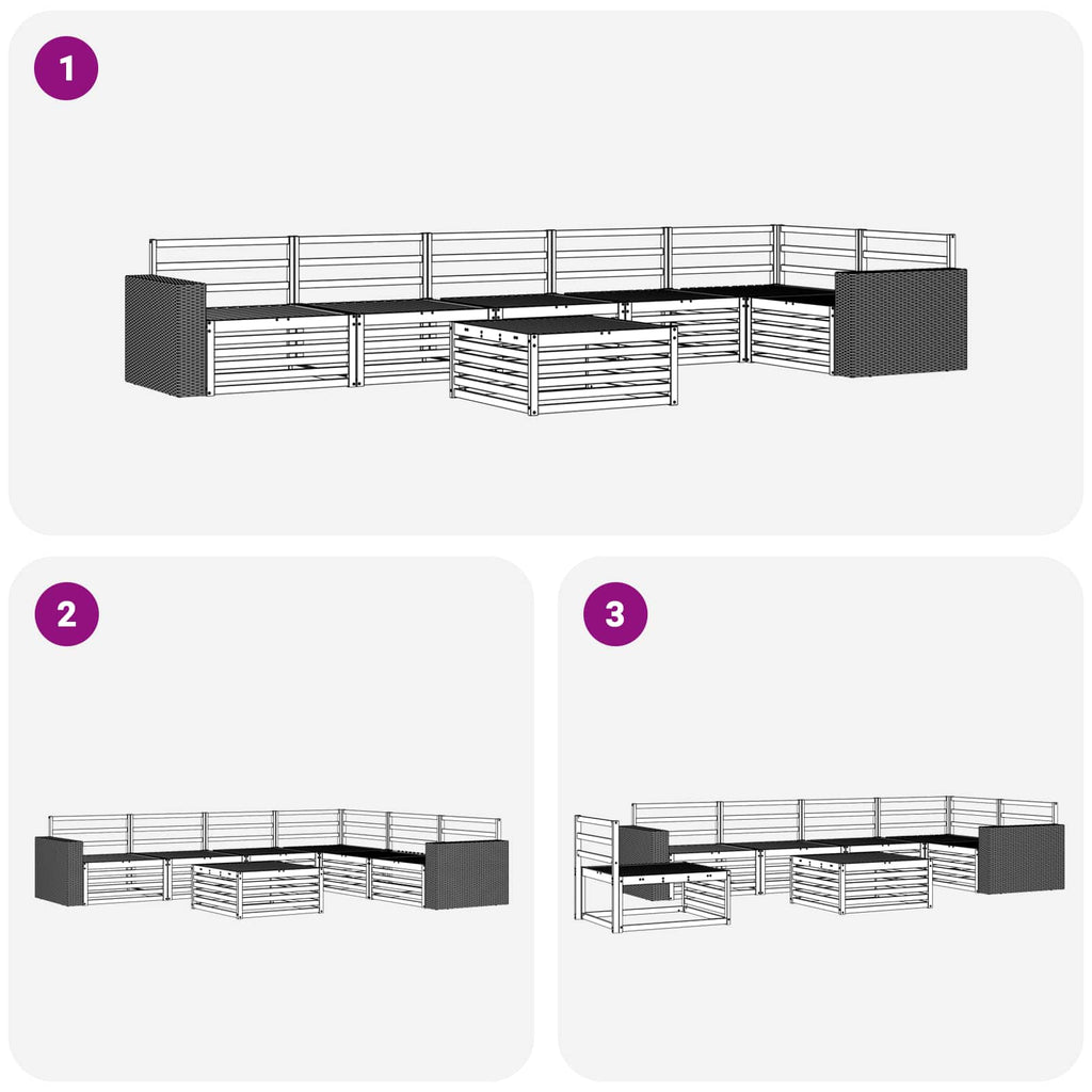 vidaXL Zestaw sof na zewnątrz 7 pcs naturalny 79 x 79 x 37 cm