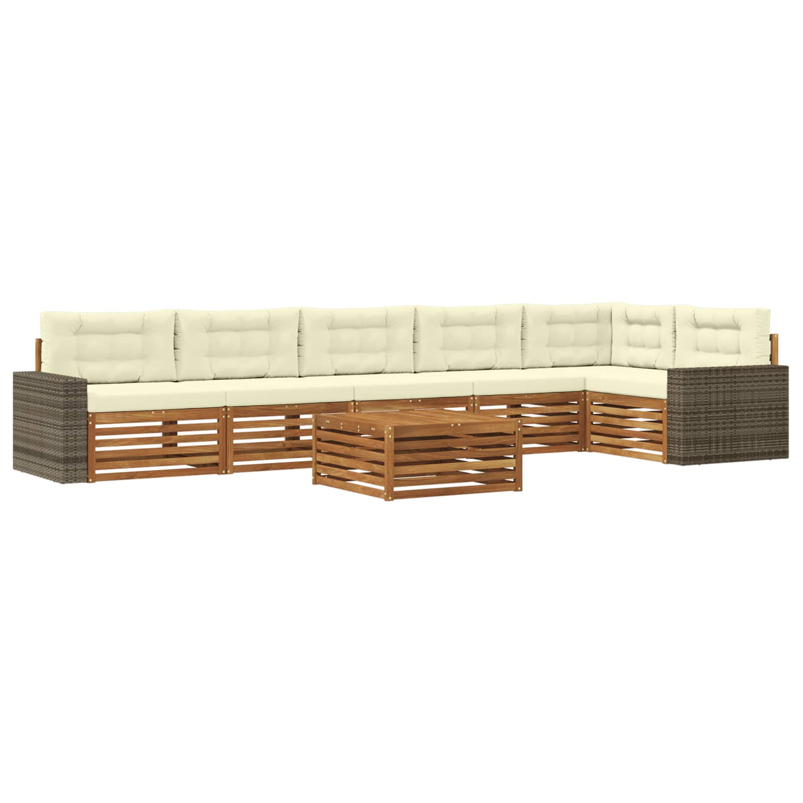 vidaXL Zestaw sof na zewnątrz 7 pcs Naturalny i Kremowy