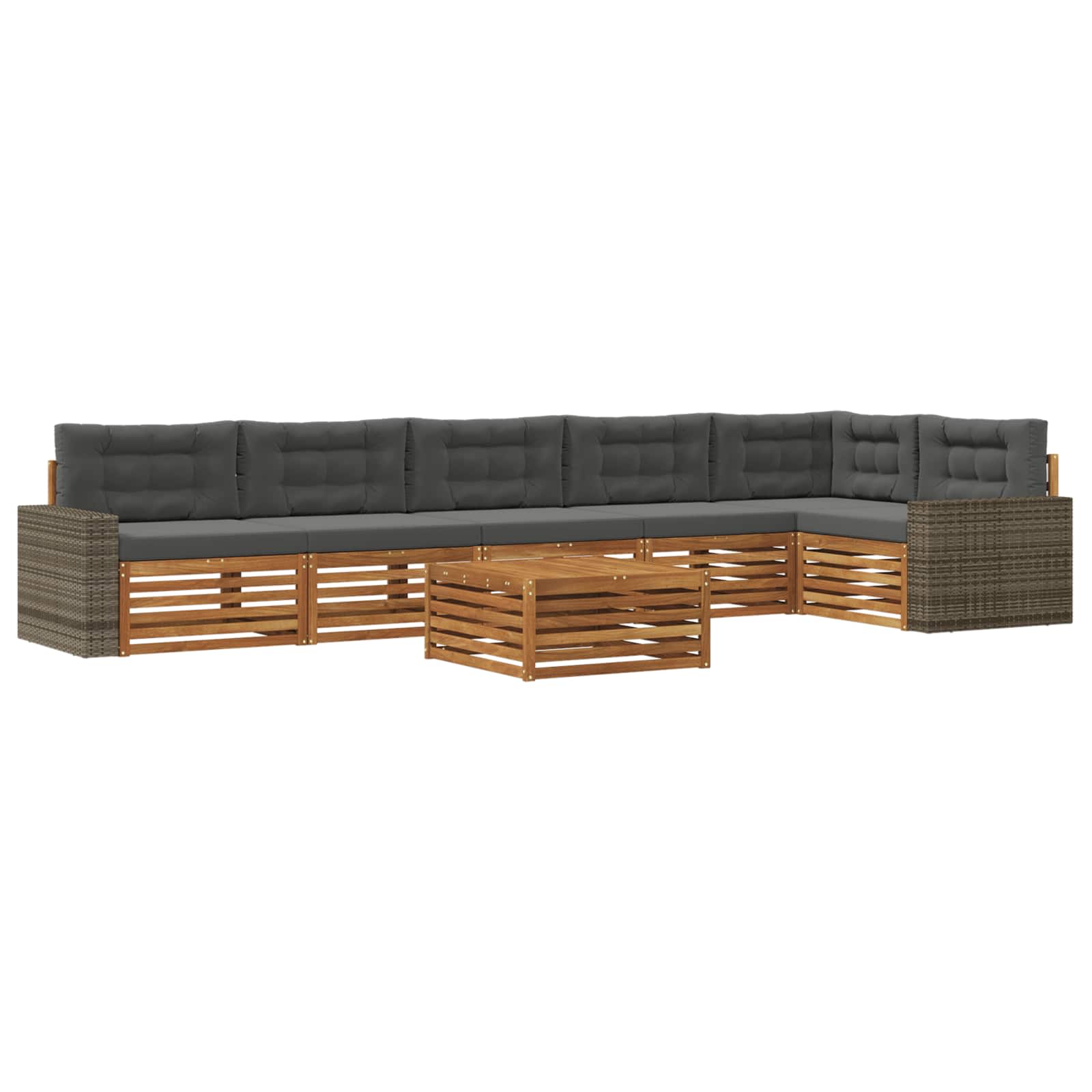 vidaXL Zestaw sof na zewnątrz 7 pcs Naturalny i Antracytowy
