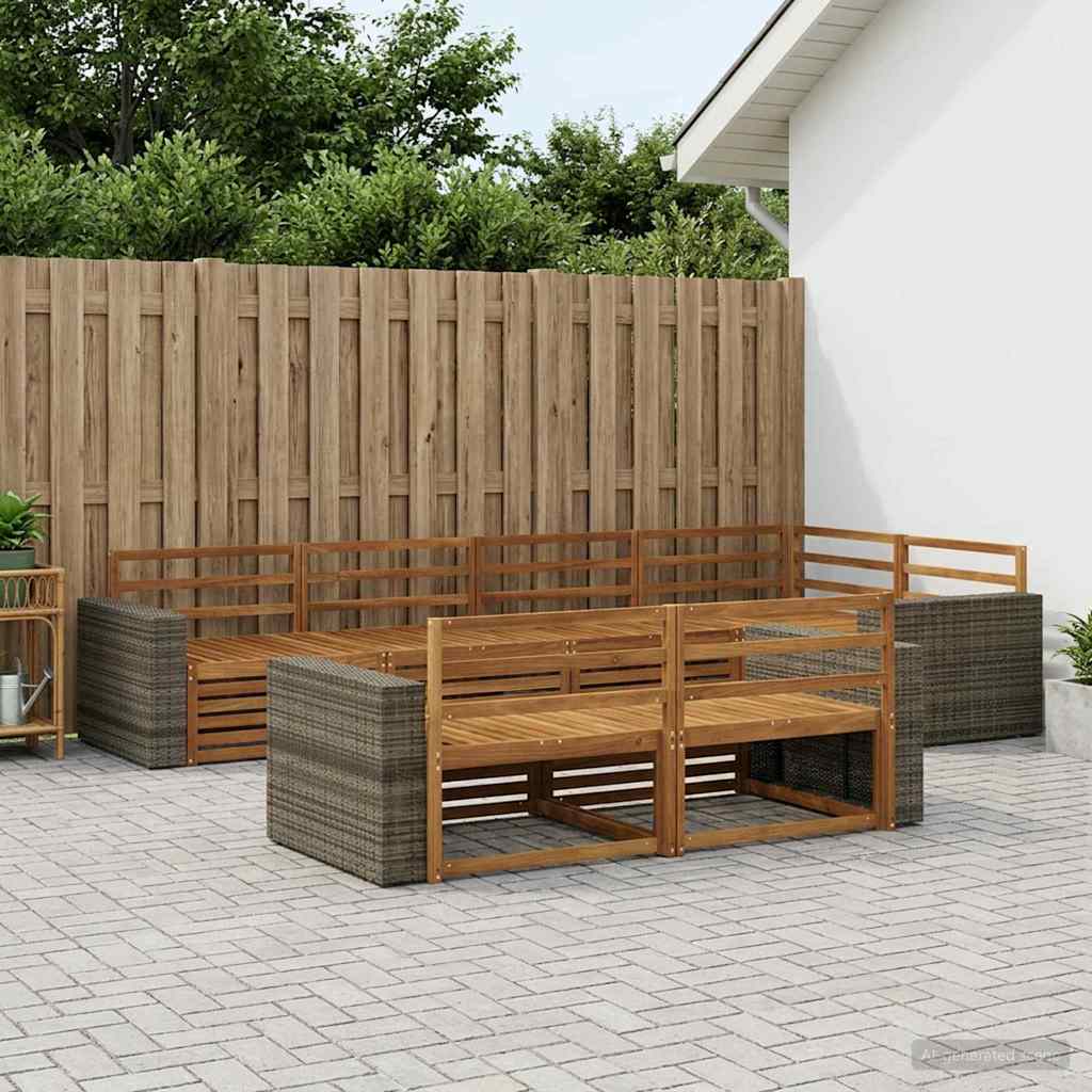 vidaXL Zestaw sof na zewnątrz 7 pcs naturalny