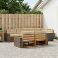 vidaXL Zestaw sof na zewnątrz z poduszką 7 pcs Naturalny i Beżowy