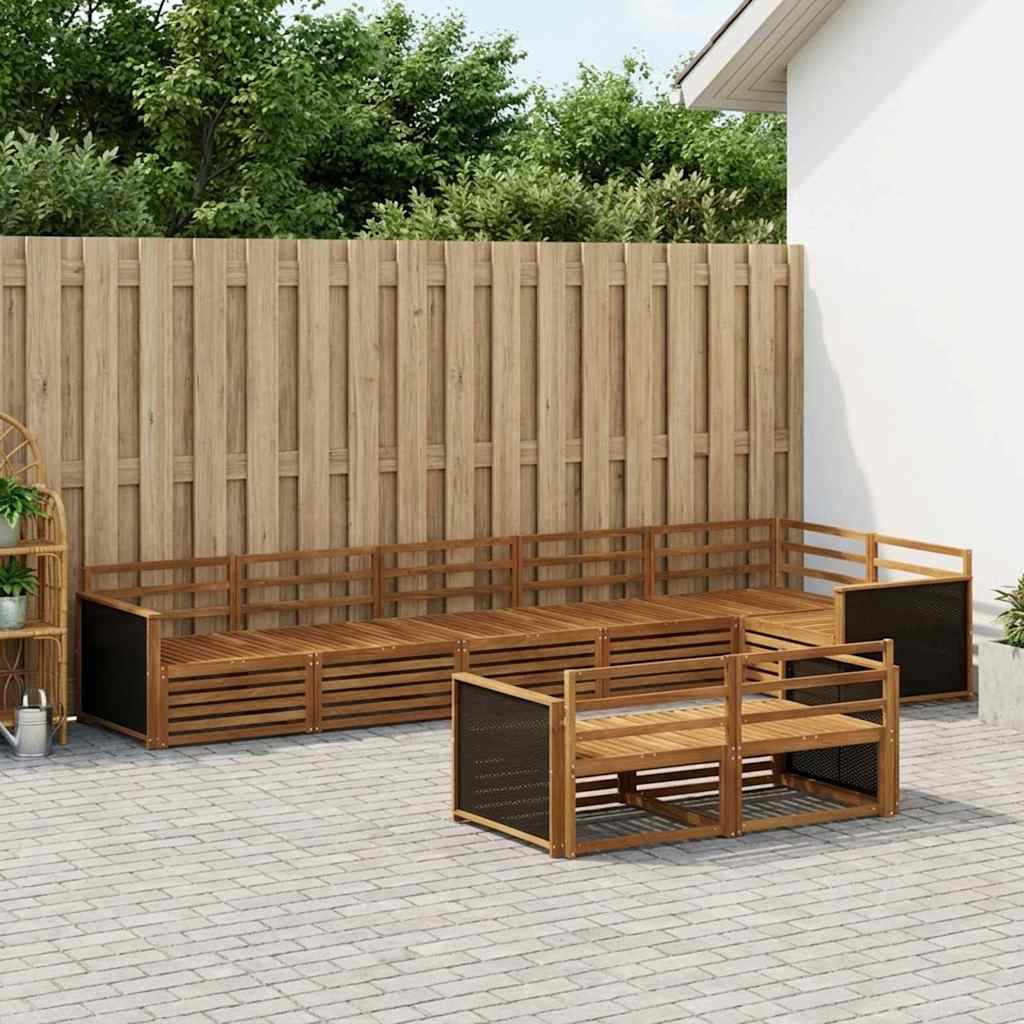 vidaXL Zestaw sof na zewnątrz 8 pcs naturalny