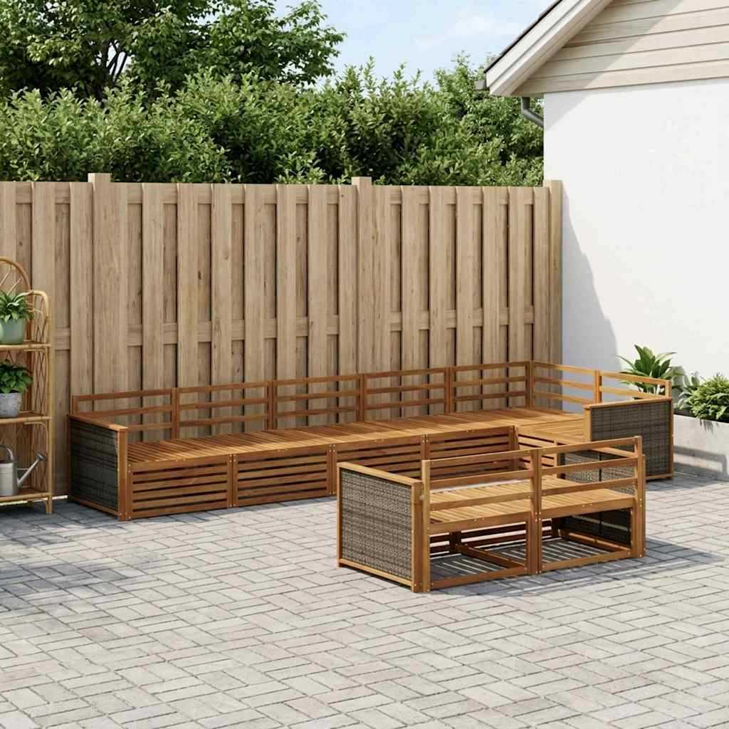 vidaXL Zestaw sof na zewnątrz 8 pcs naturalny