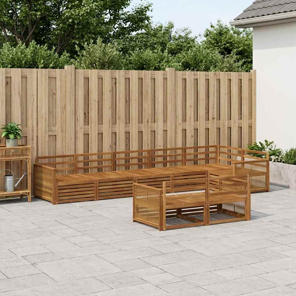 vidaXL Zestaw sof na zewnątrz 8 pcs naturalny