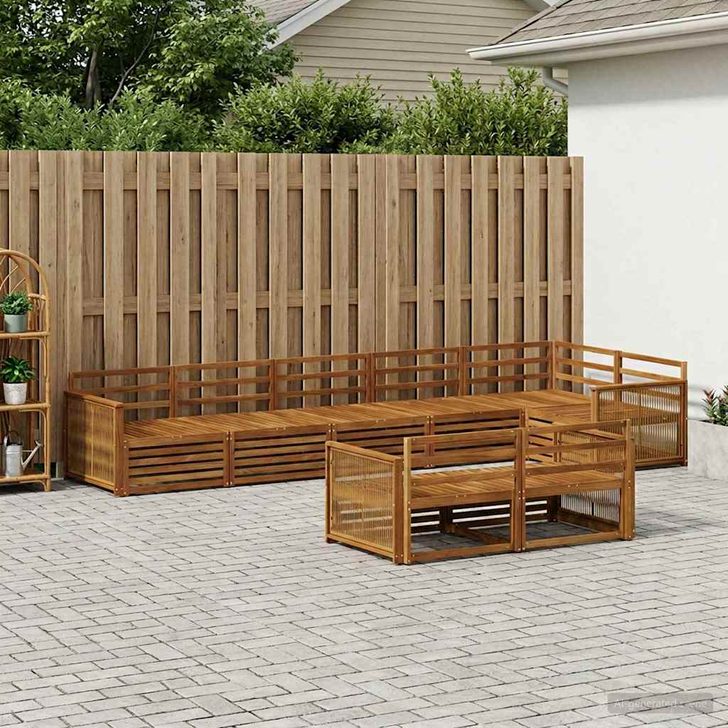 vidaXL Zestaw sof na zewnątrz 8 pcs naturalny