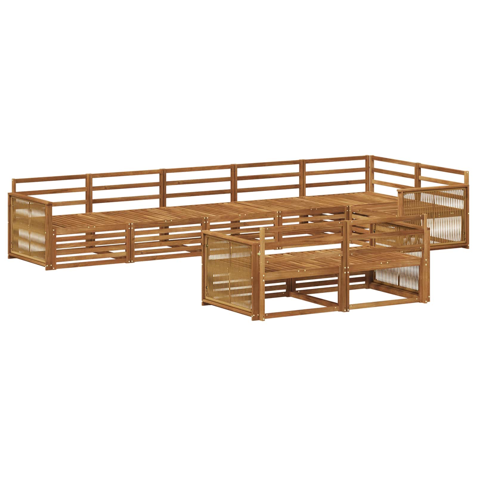 vidaXL Zestaw sof na zewnątrz 8 pcs naturalny