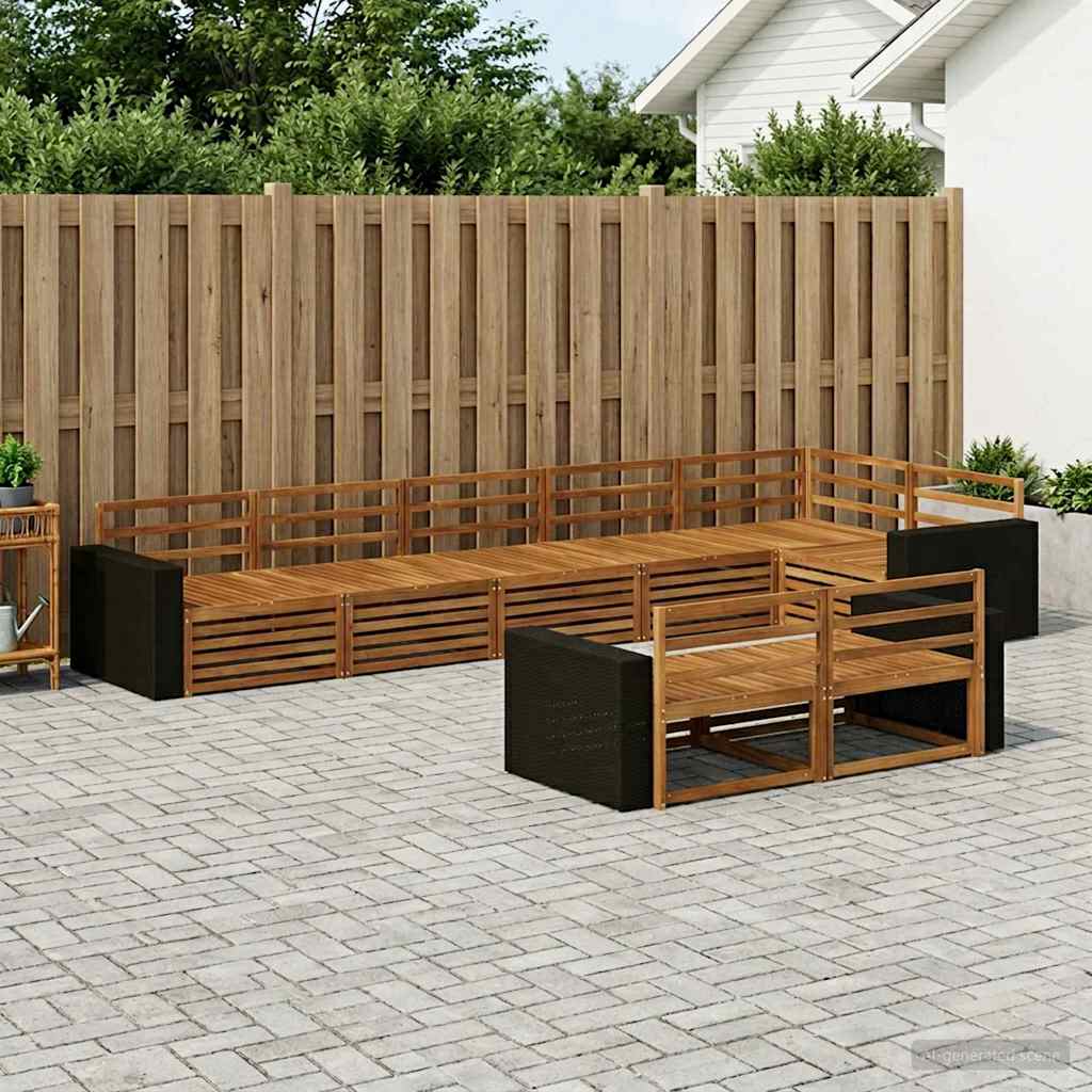 vidaXL Zestaw sof na zewnątrz 8 pcs naturalny