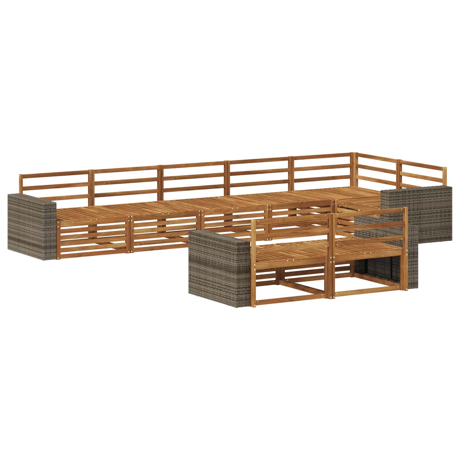 vidaXL Zestaw sof na zewnątrz 8 pcs naturalny