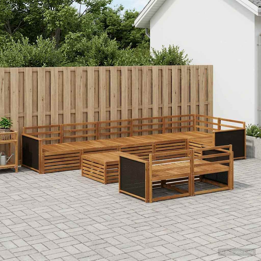 vidaXL Zestaw sof na zewnątrz 9 pcs