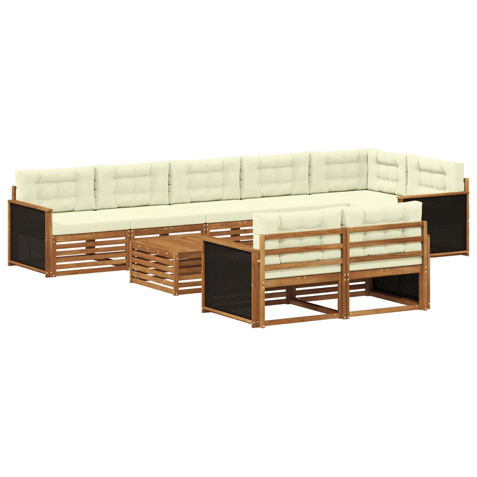 vidaXL Zestaw sof na zewnątrz z poduszką 9 pcs