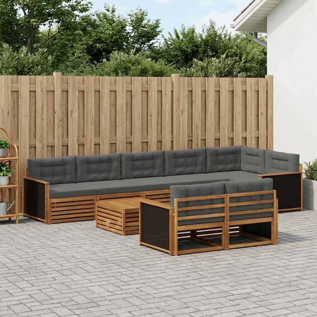 vidaXL Zestaw sof na zewnątrz z poduszką 9 pcs