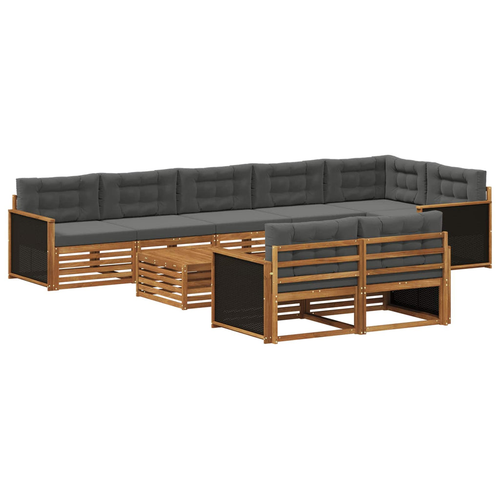 vidaXL Zestaw sof na zewnątrz z poduszką 9 pcs