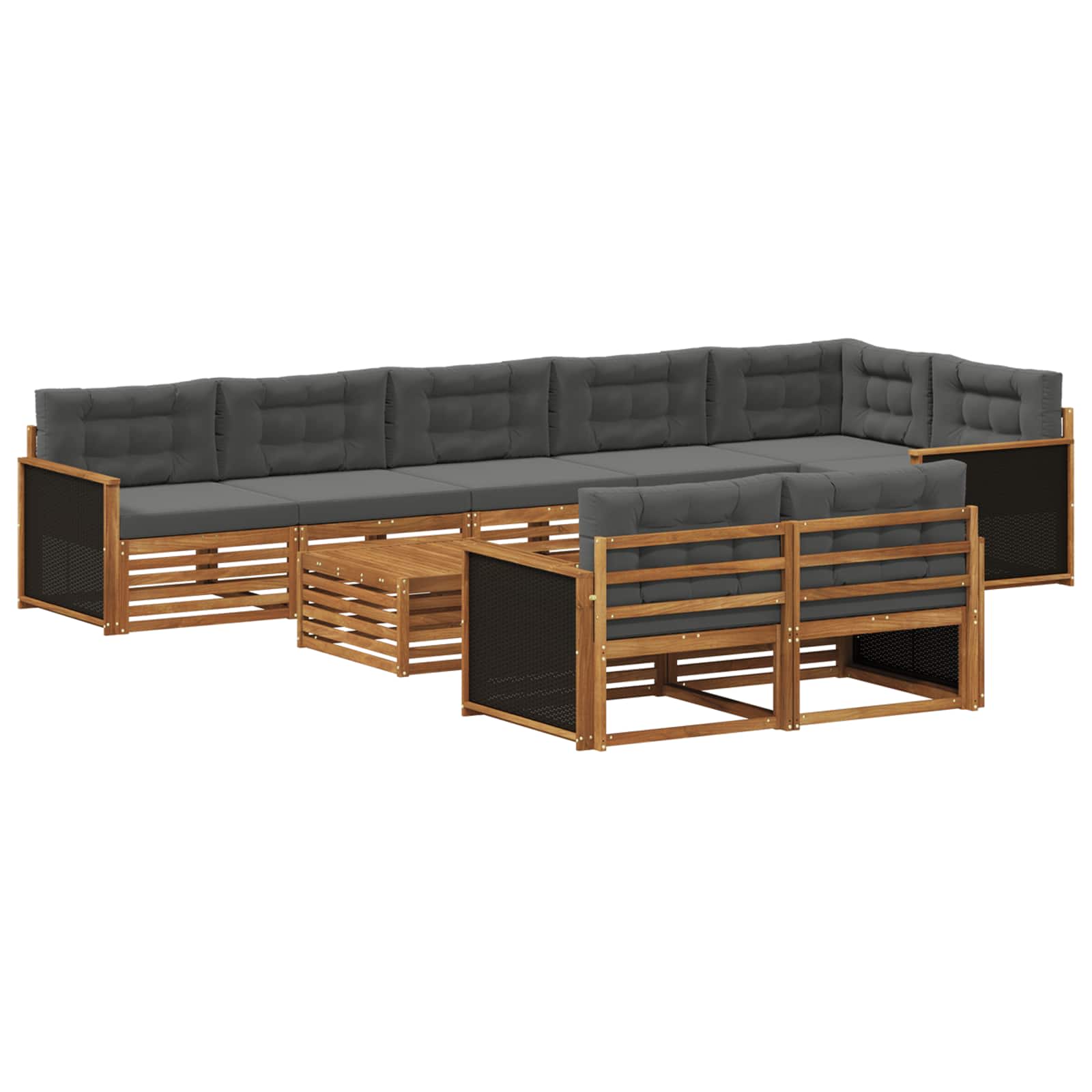 vidaXL Zestaw sof na zewnątrz z poduszką 9 pcs