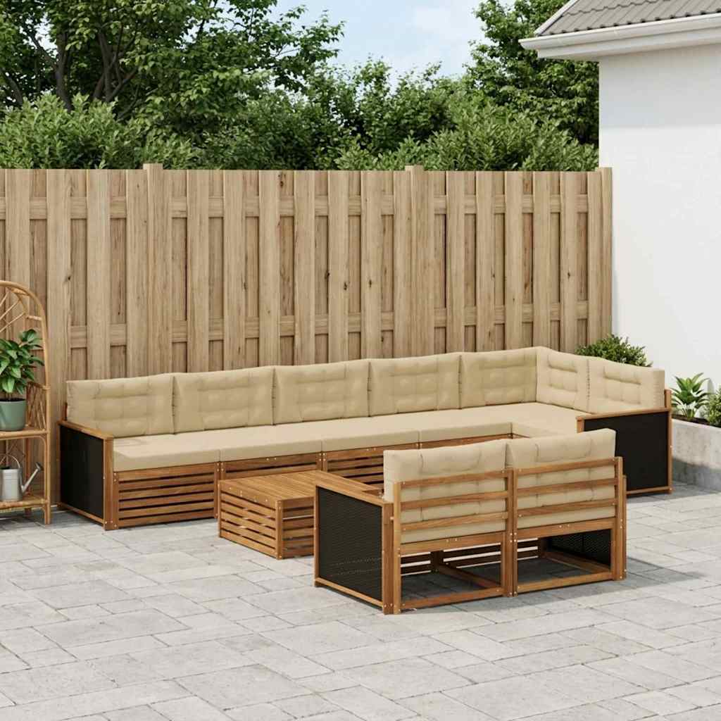 vidaXL Zestaw sof na zewnątrz z poduszką 9 pcs