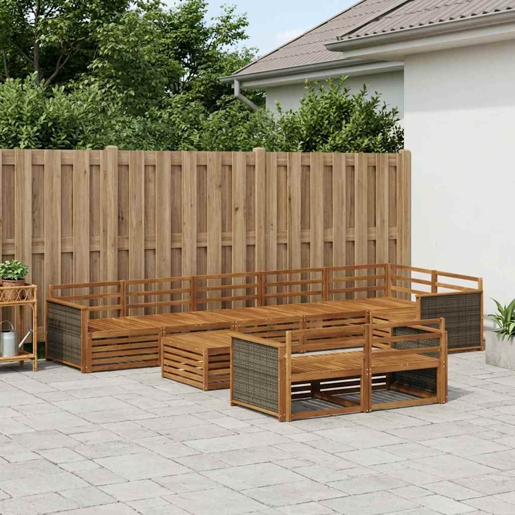 vidaXL Zestaw sof na zewnątrz 9 pcs