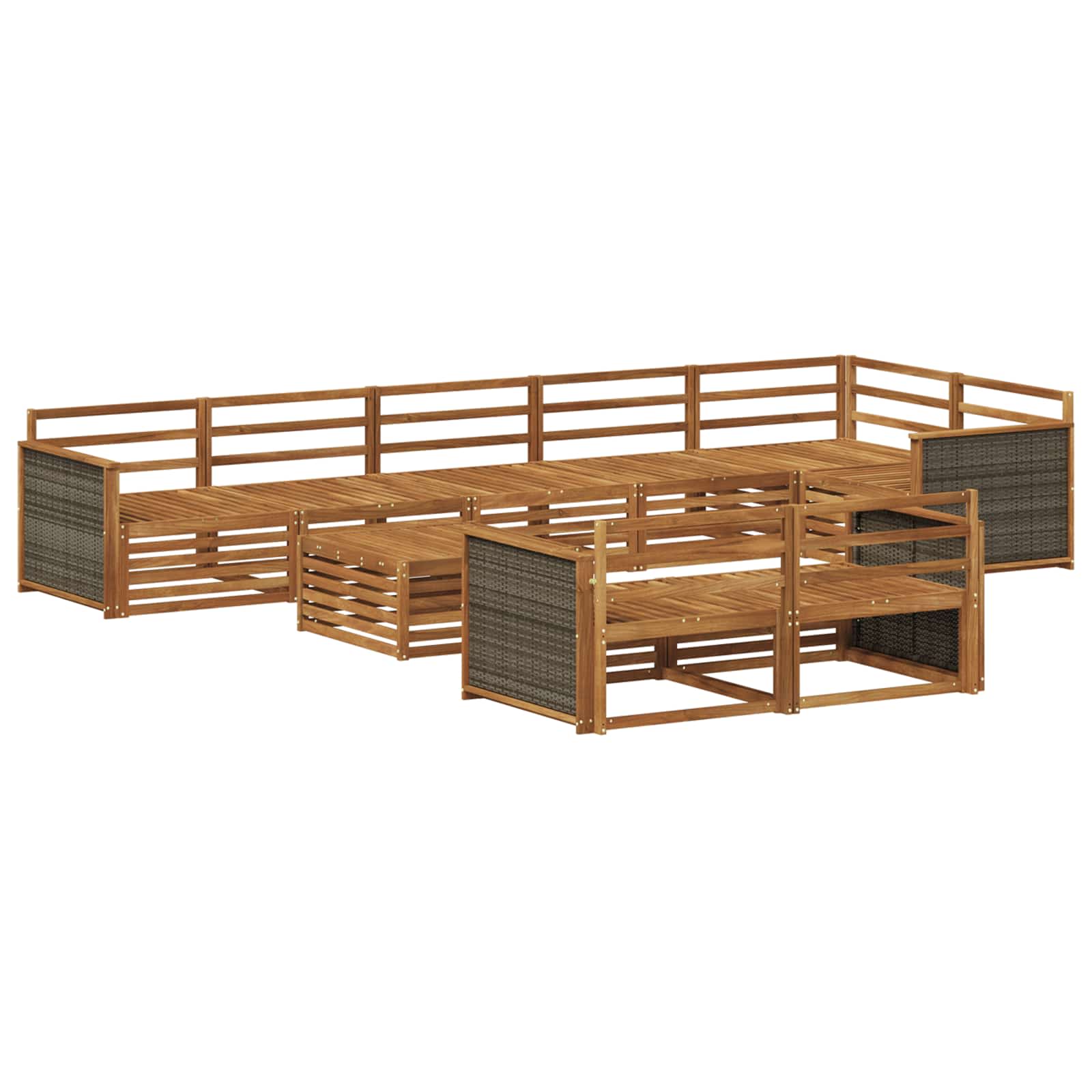 vidaXL Zestaw sof na zewnątrz 9 pcs