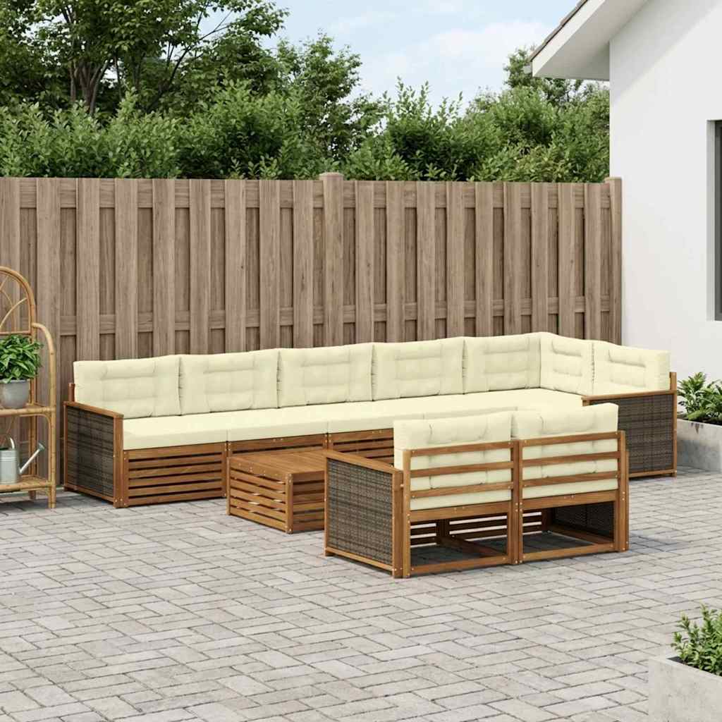 vidaXL Zestaw sof na zewnątrz z poduszką 9 pcs
