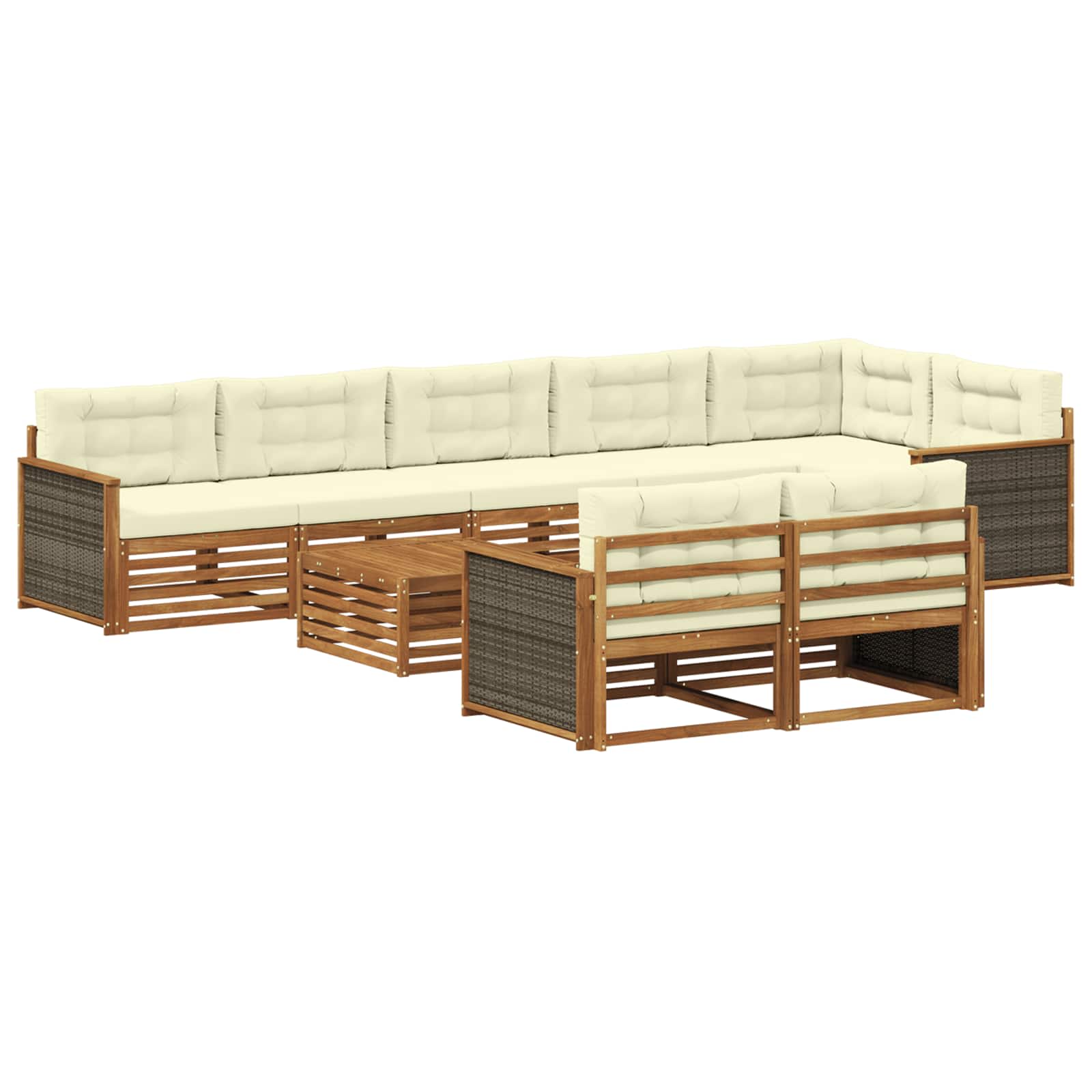 vidaXL Zestaw sof na zewnątrz z poduszką 9 pcs