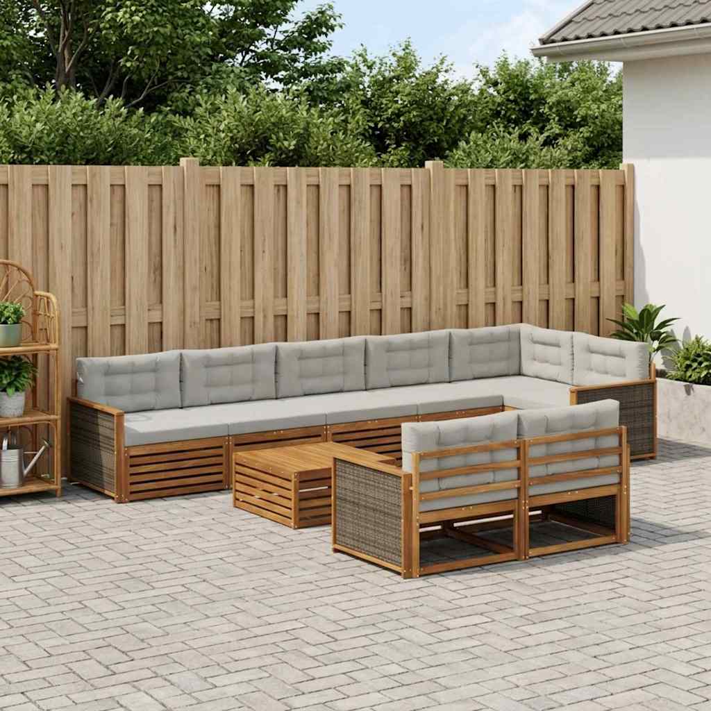 vidaXL Zestaw sof na zewnątrz z poduszką 9 pcs