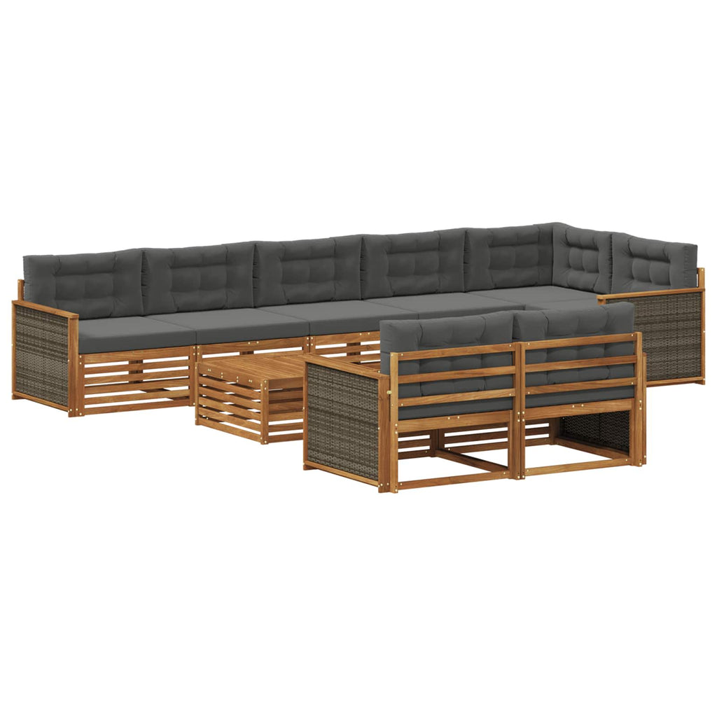 vidaXL Zestaw sof na zewnątrz z poduszką 9 pcs