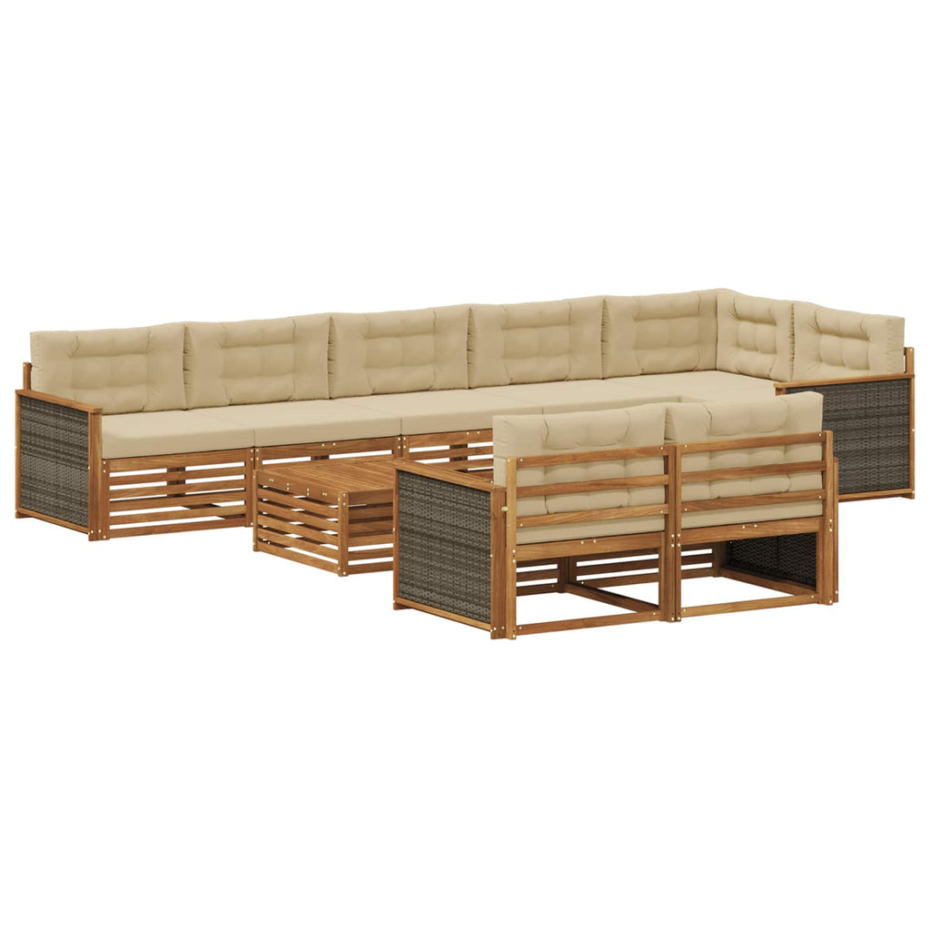 vidaXL Zestaw sof na zewnątrz z poduszką 9 pcs