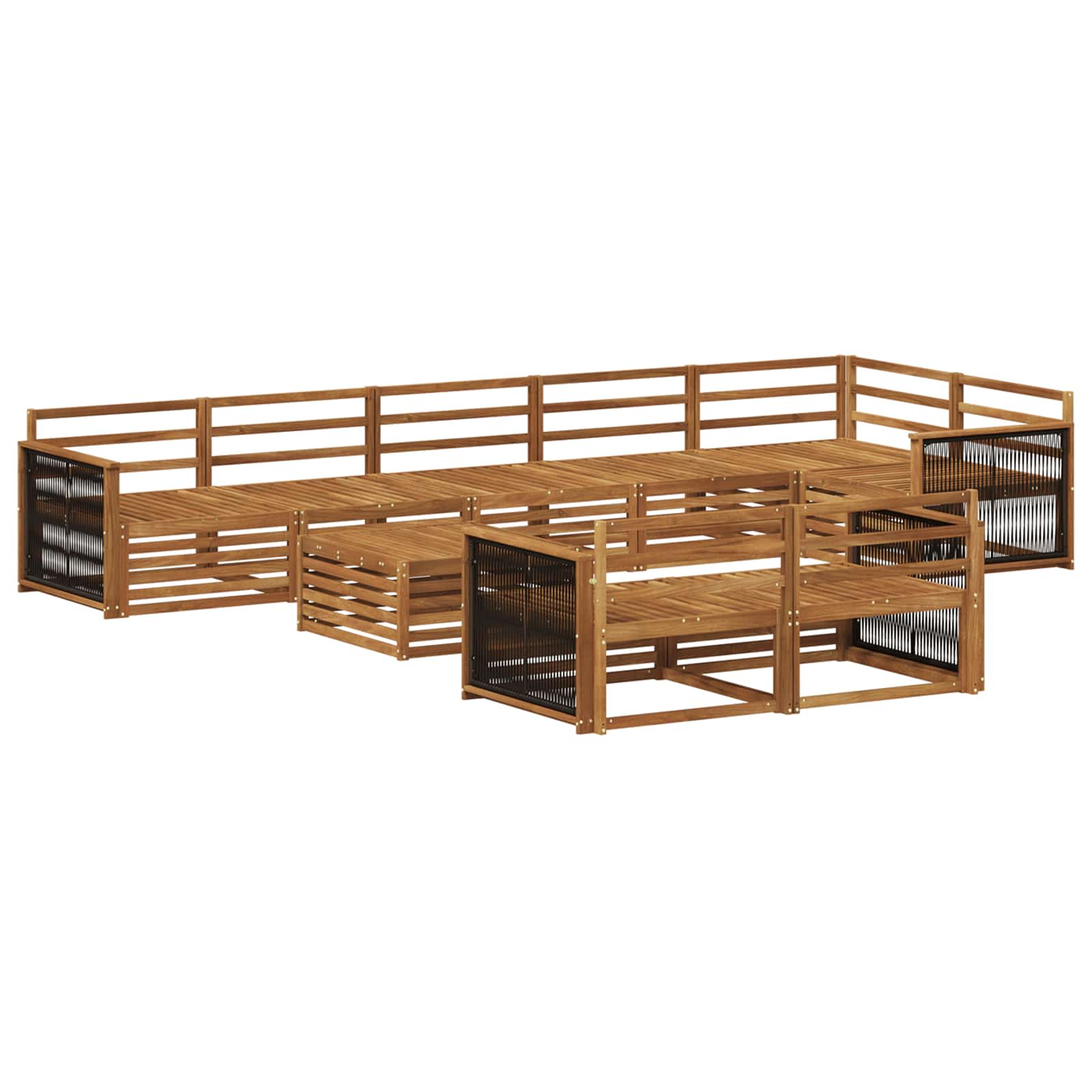 vidaXL Zestaw sof na zewnątrz 9 pcs
