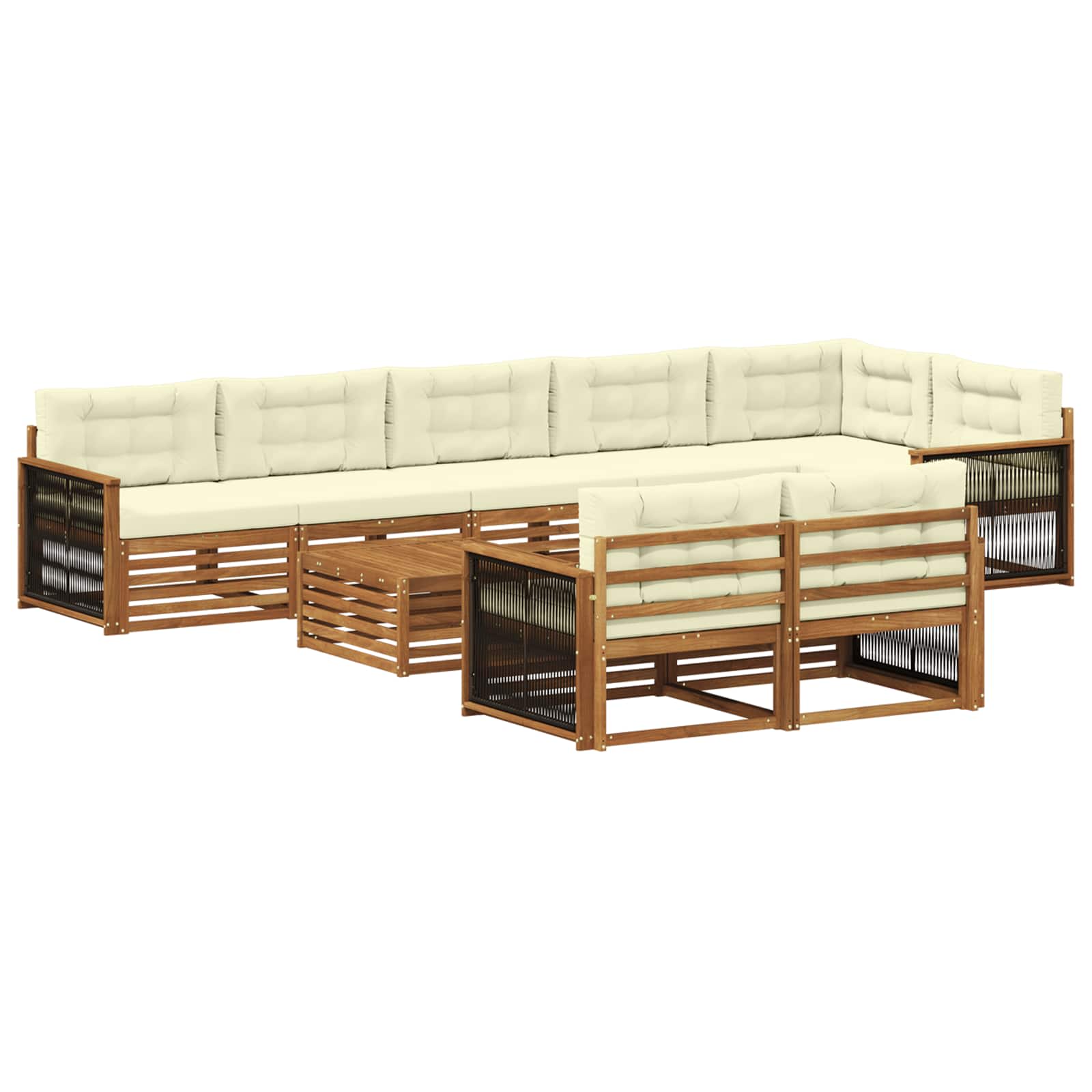 vidaXL Zestaw sof na zewnątrz z poduszką 9 pcs