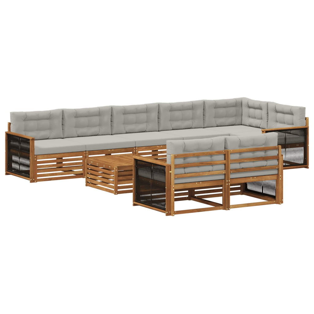 vidaXL Zestaw sof na zewnątrz z poduszką 9 pcs