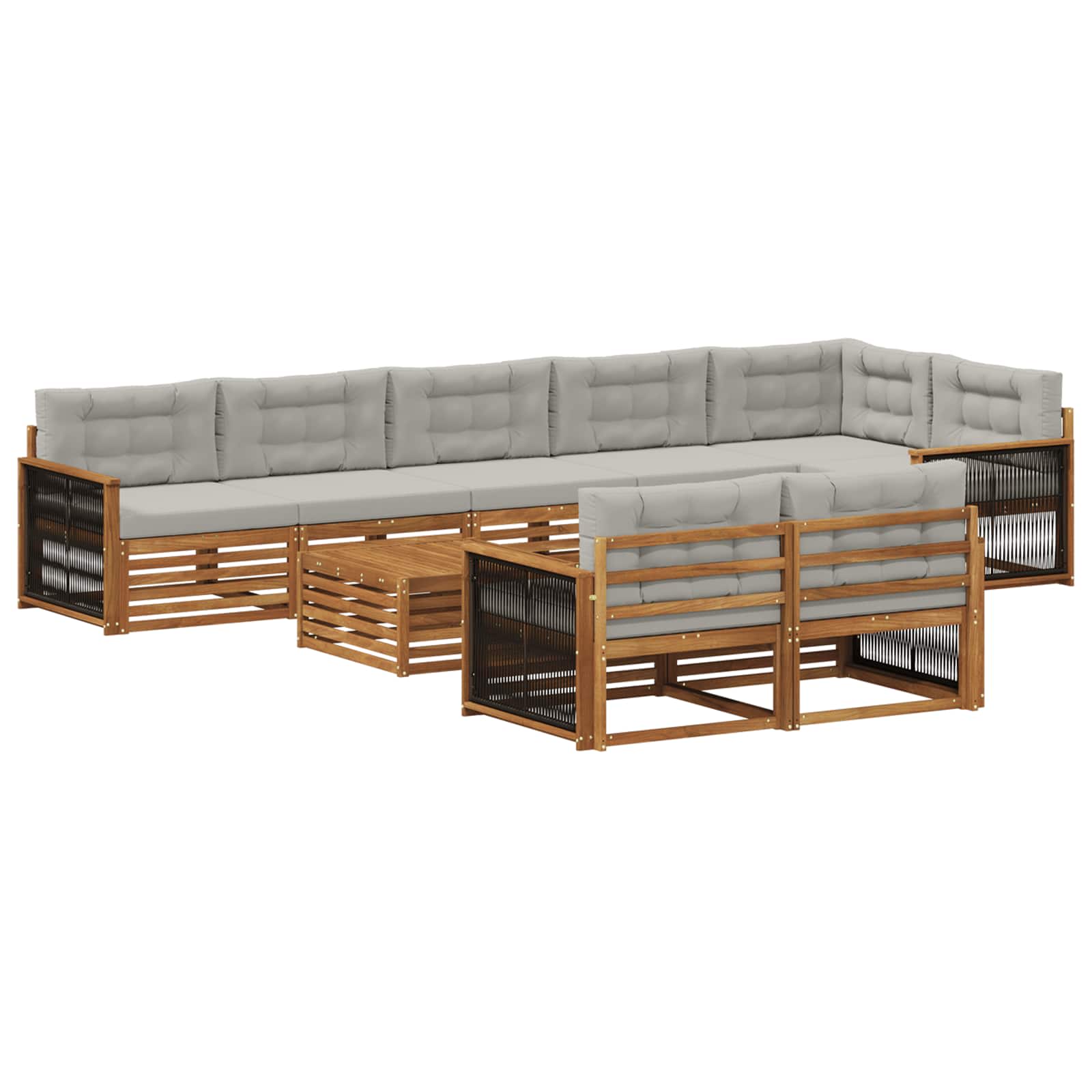 vidaXL Zestaw sof na zewnątrz z poduszką 9 pcs