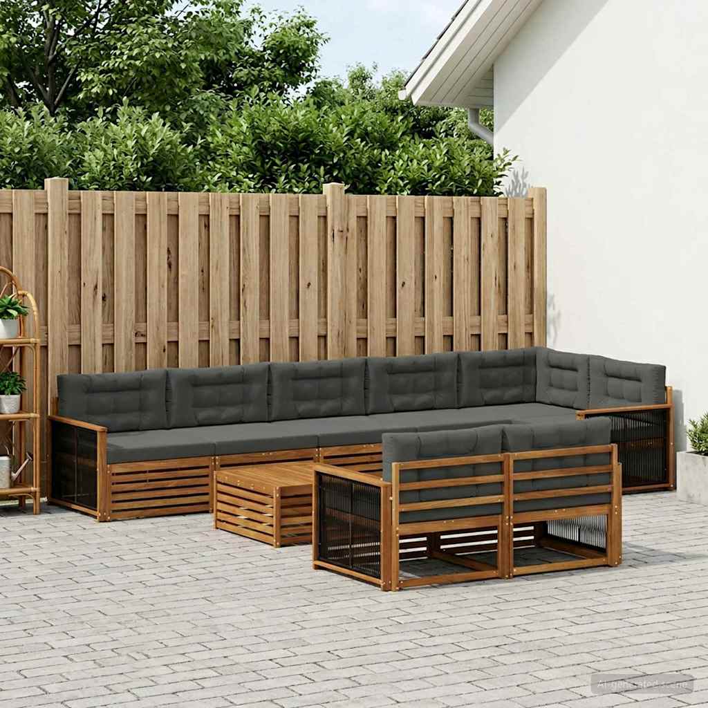 vidaXL Zestaw sof na zewnątrz z poduszką 9 pcs