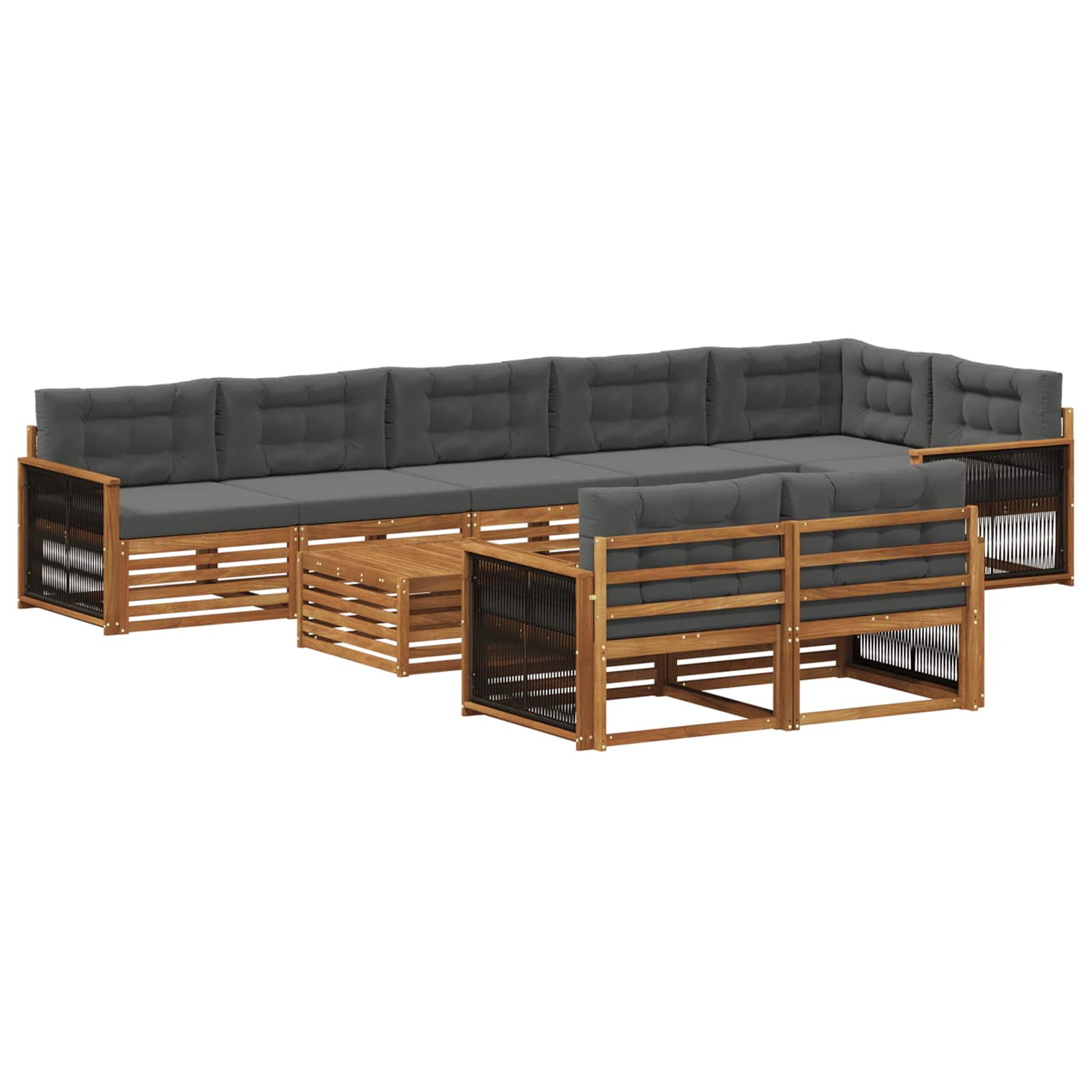 vidaXL Zestaw sof na zewnątrz z poduszką 9 pcs