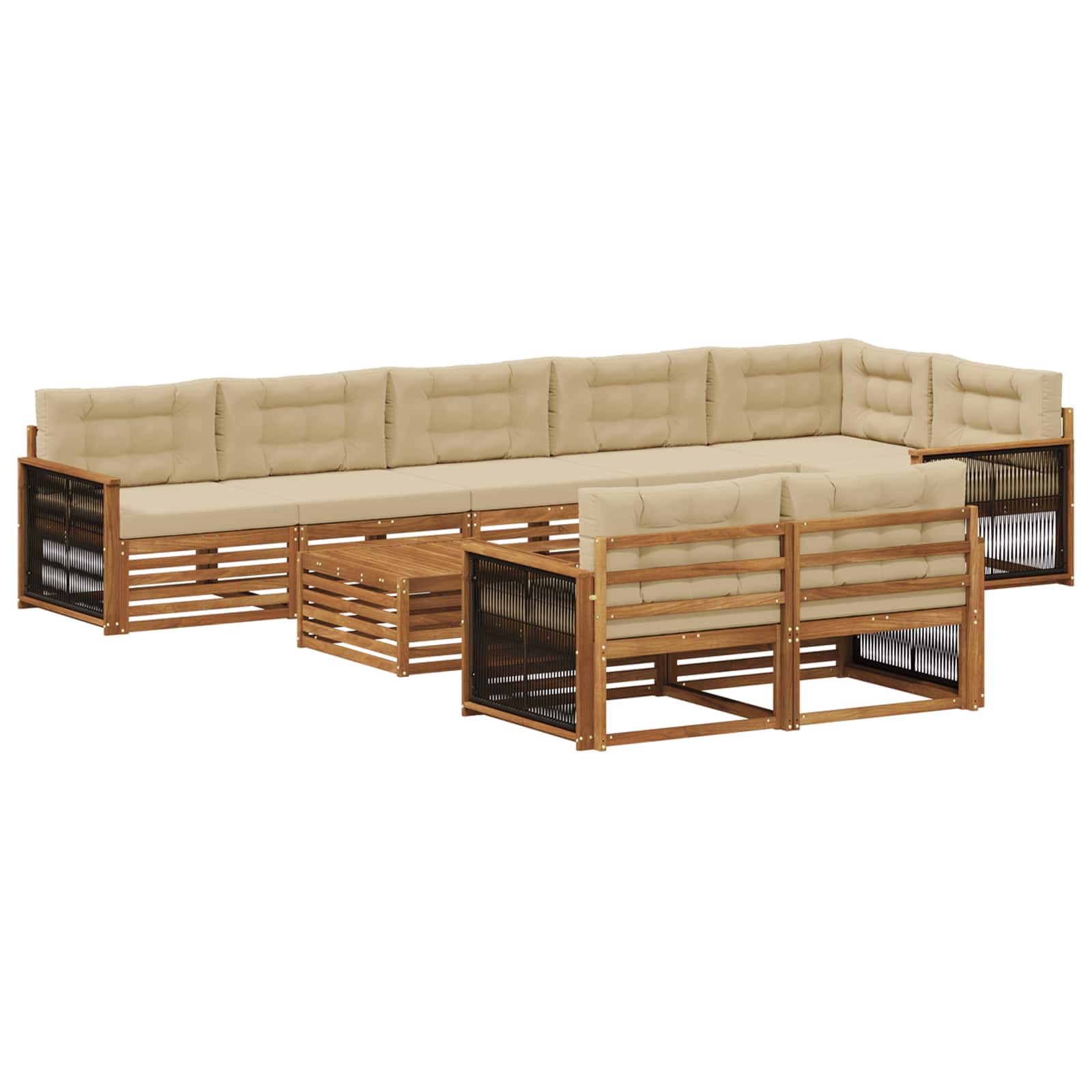 vidaXL Zestaw sof na zewnątrz z poduszką 9 pcs