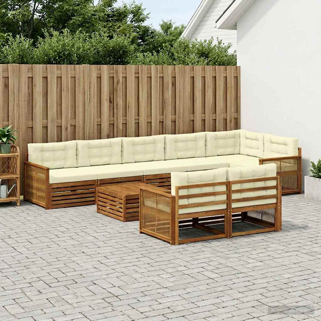 vidaXL Zestaw sof na zewnątrz z poduszką 9 pcs