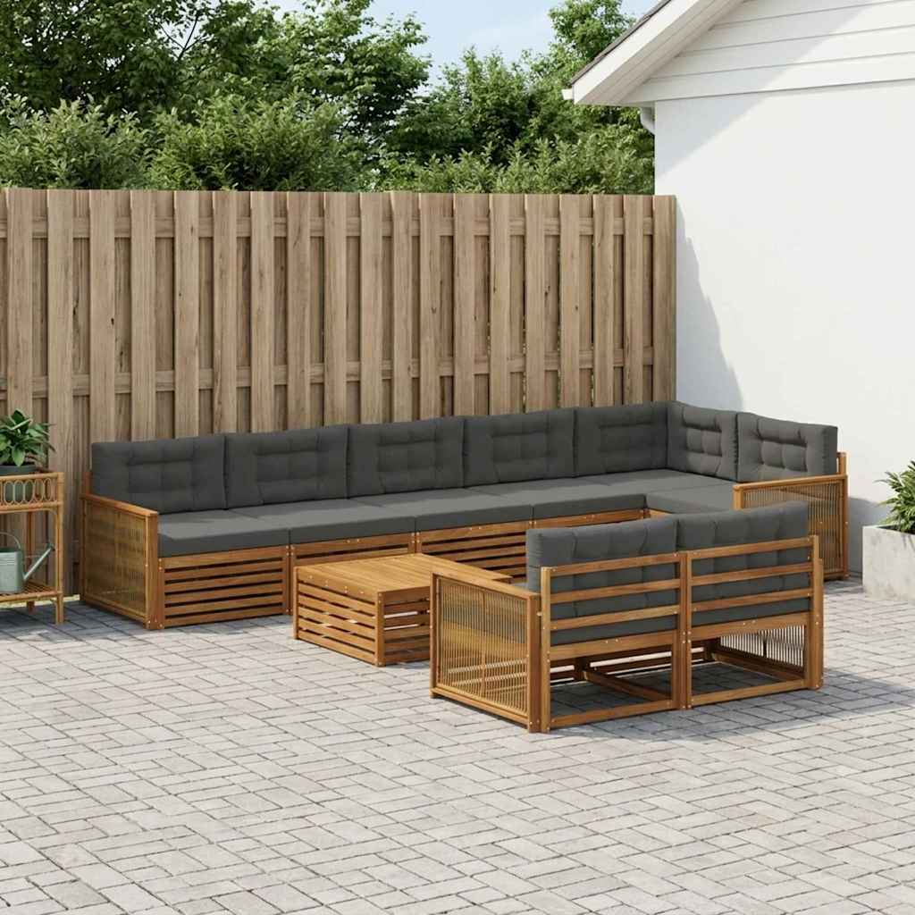 vidaXL Zestaw sof na zewnątrz z poduszką 9 pcs