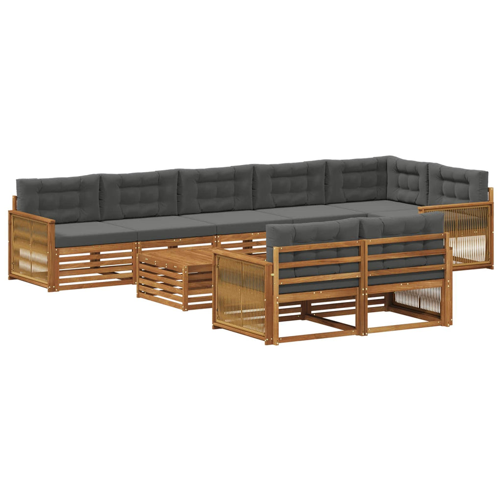 vidaXL Zestaw sof na zewnątrz z poduszką 9 pcs
