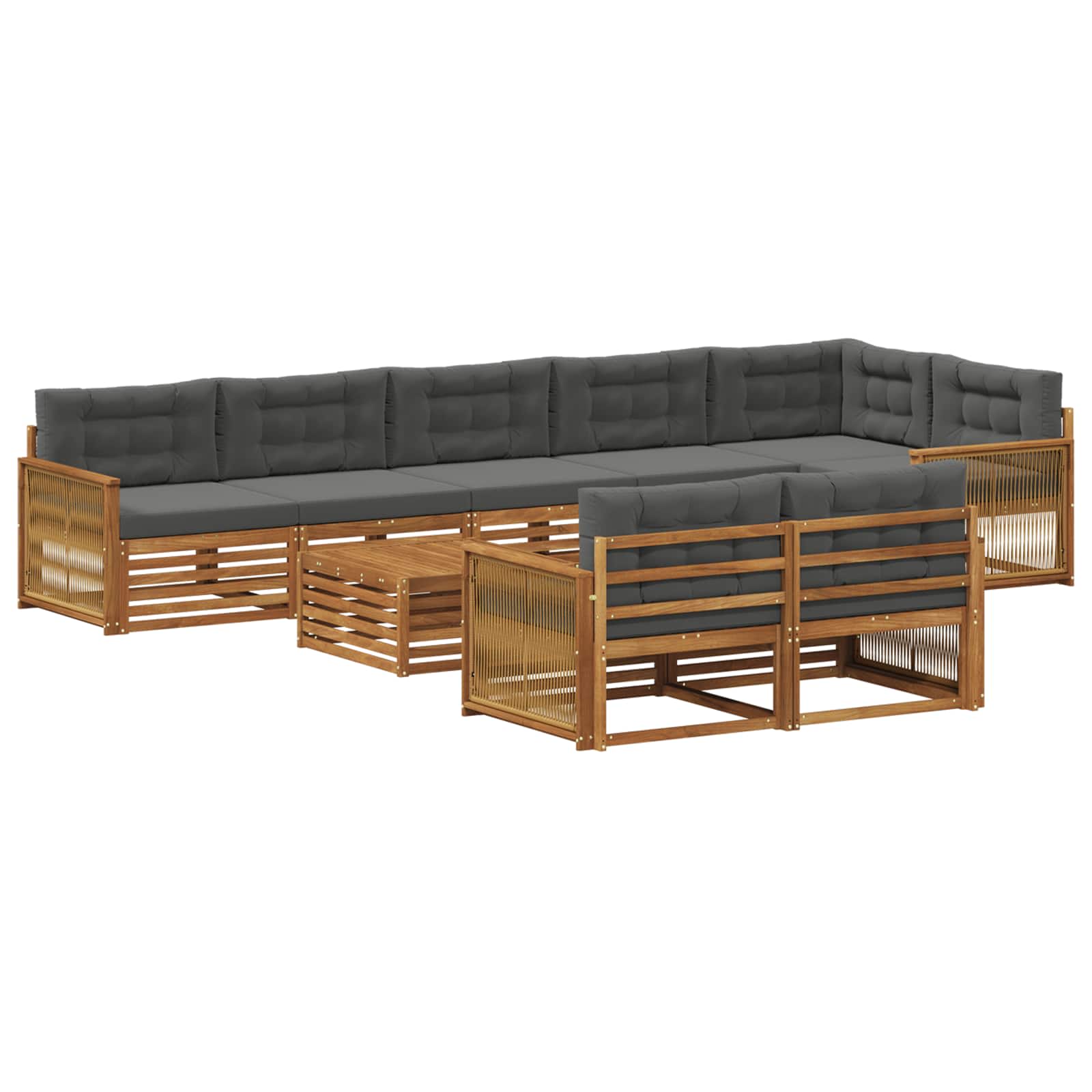 vidaXL Zestaw sof na zewnątrz z poduszką 9 pcs