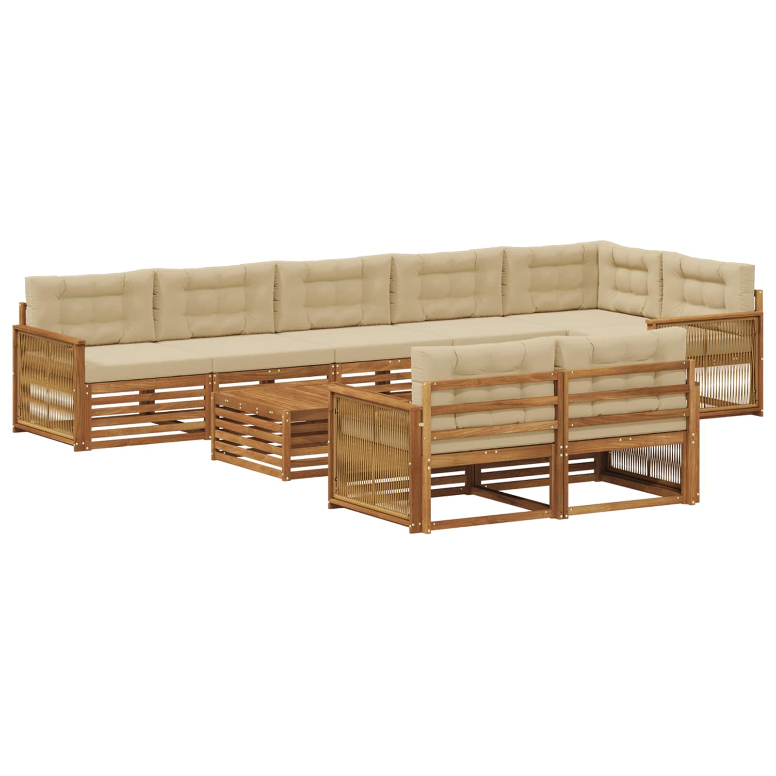vidaXL Zestaw sof na zewnątrz z poduszką 9 pcs